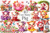 Cute Baby Pig Clipart Bundle