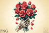 Roses Bouquet Skeleton Hand Clipart Bundle 4