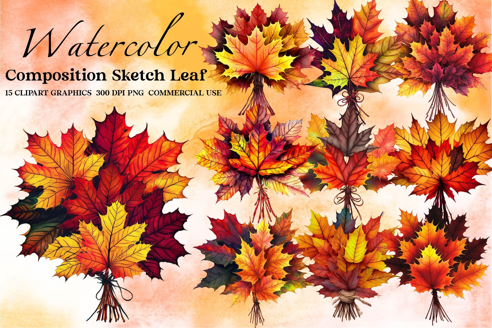 Composition Sketch Leaf Clipart Bundle - CraftNest - Digital Crafting and Art