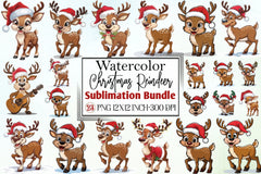 Christmas Reindeer Clipart Bundle 3 - CraftNest - Digital Crafting and Art