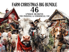 Farm Christmas Clipart - CraftNest