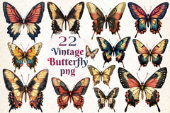 Vintage Butterfly Clipart Bundle - CraftNest - Digital Crafting and Art
