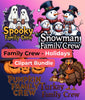 Family Crew Holidays Clipart Bundle