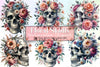 Floral Skulls Clipart Bundle