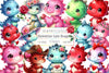 Valentine Cute Dragon Clipart Bundle