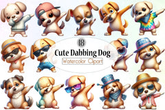 Cute Dabbing Dog Clipart Bundle - CraftNest - Digital Crafting and Art