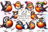 Funny American Robin Bird Clipart Bundle 2