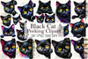 Black Cat Peeking Clipart Bundle
