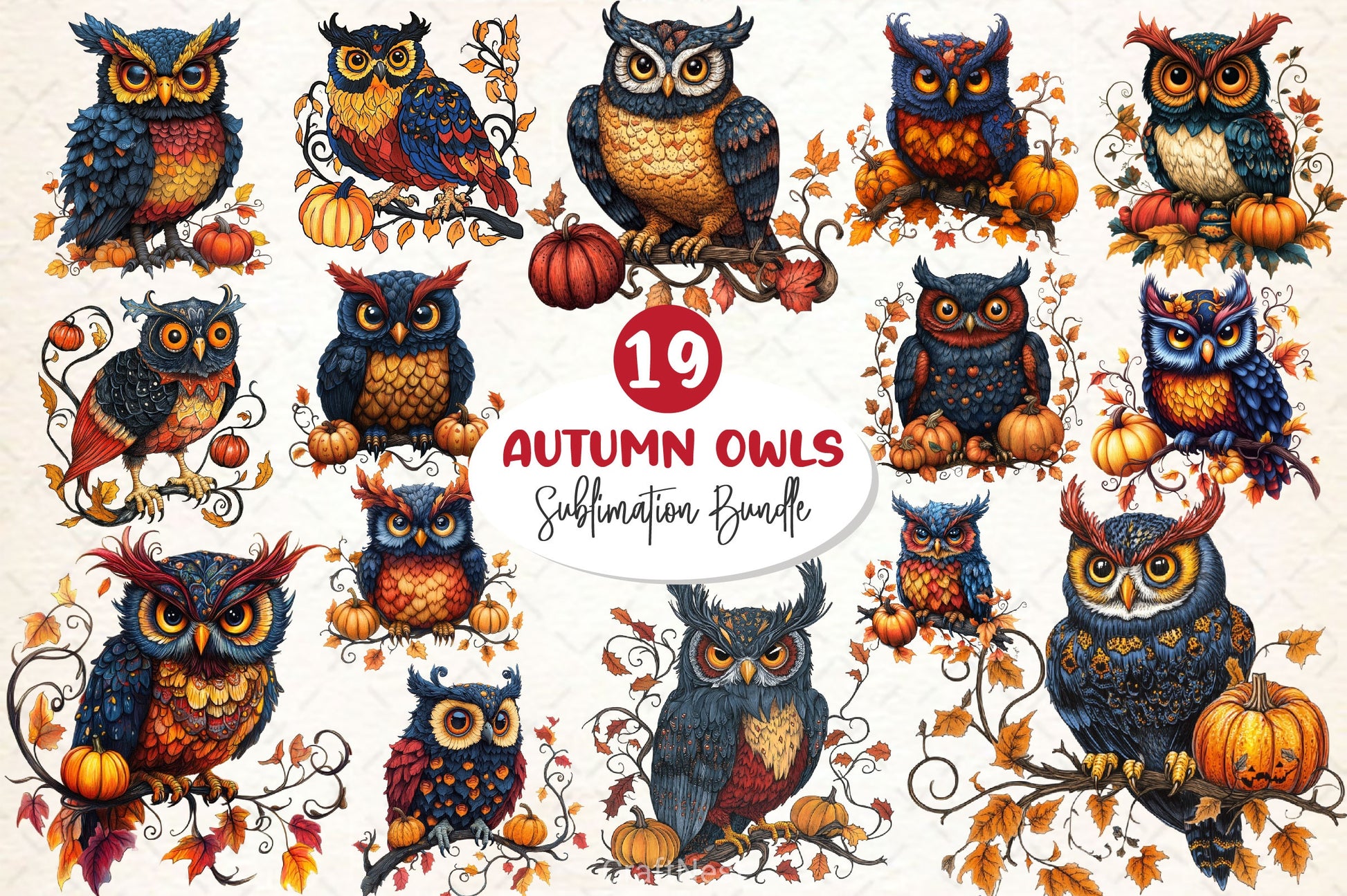 Fall Owl Halloween Owl Clipart Bundle - CraftNest - Digital Crafting and Art