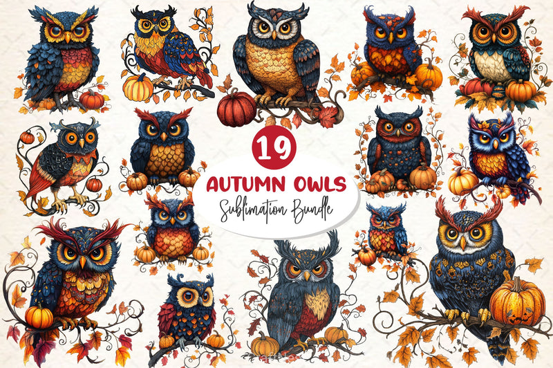 Fall Owl Halloween Owl Clipart Bundle - CraftNest - Digital Crafting and Art