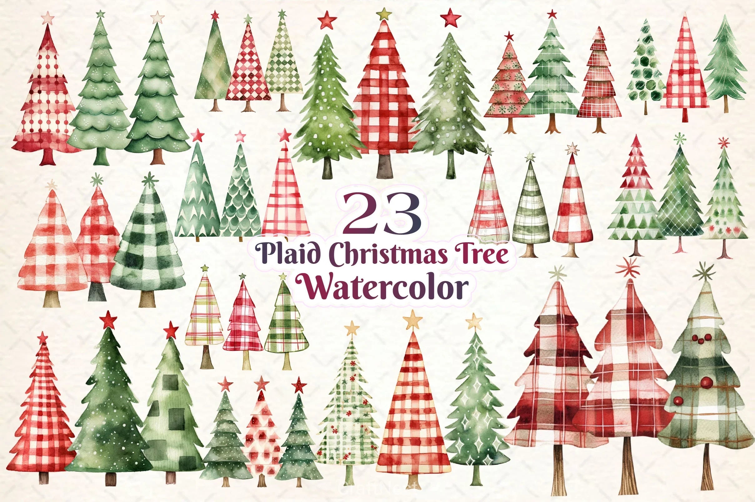 Christmas Tree Clipart Bundle 15 - CraftNest - Digital Crafting and Art