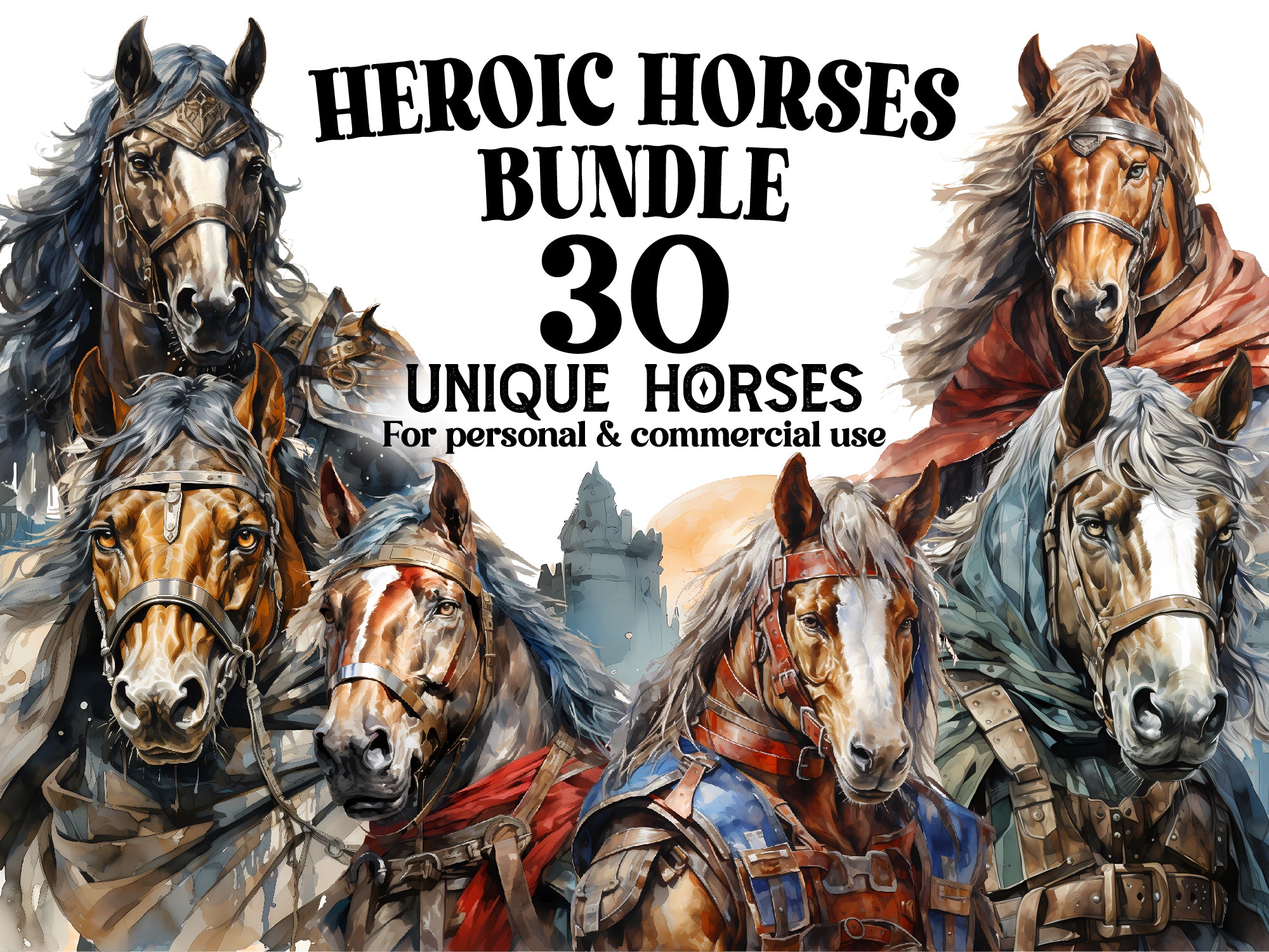 Heroic Horses Clipart - CraftNest