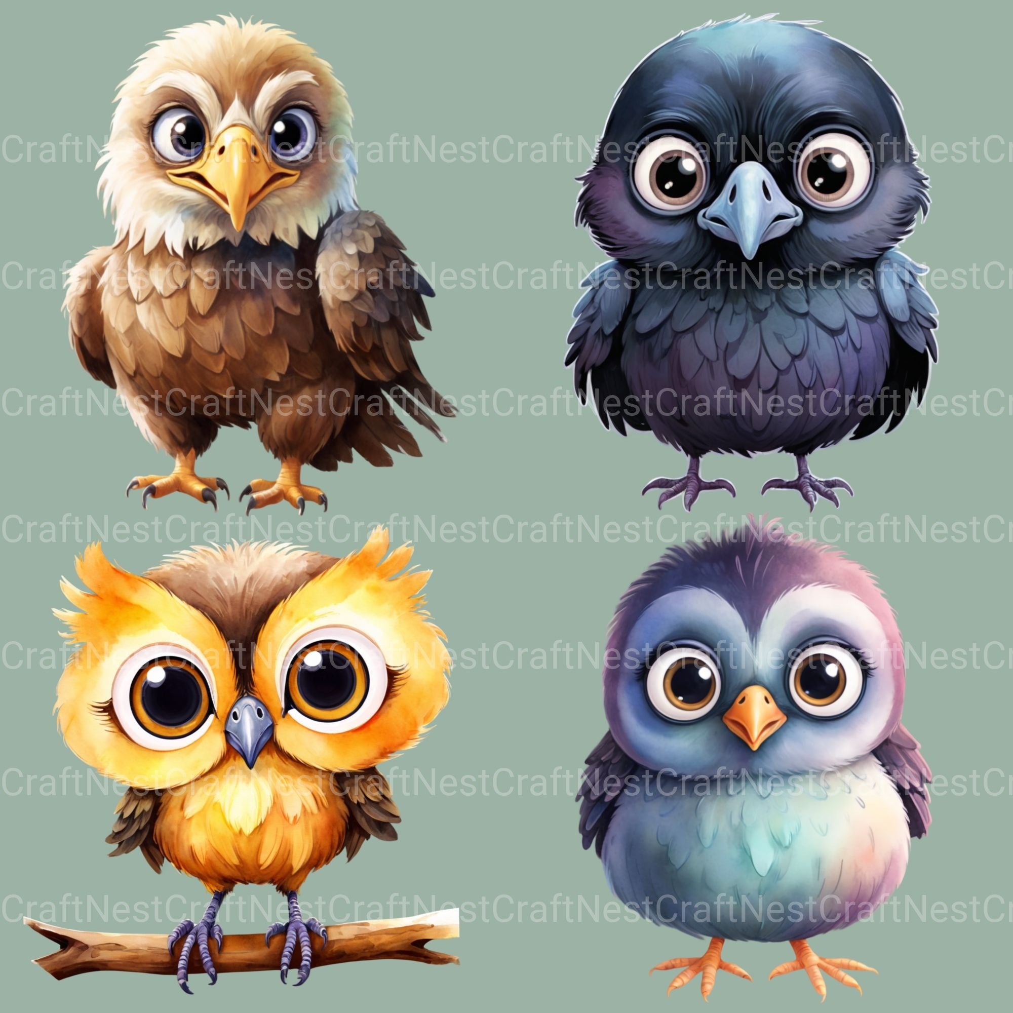 Cute Baby Birds Clipart Bundle - CraftNest - Digital Crafting and Art