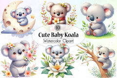 Cute Baby Koala Clipart Bundle - CraftNest - Digital Crafting and Art