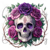 Purple Floral Skull Clipart Bundle