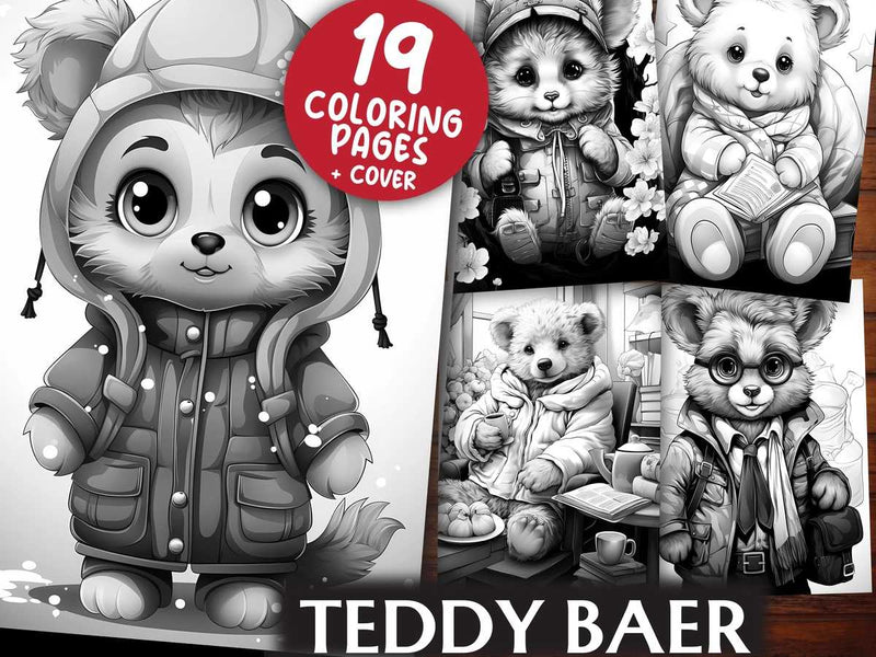 Teddy Bear Coloring Books - CraftNest