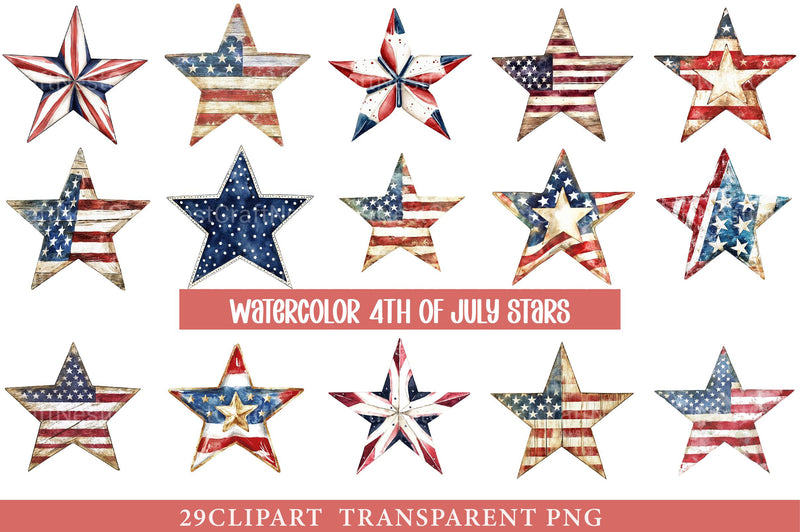 4th of July Stars Clipart - CraftNest - Digital Crafting and Art