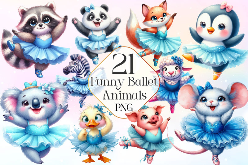 Funny Ballet Animals Clipart Bundle - CraftNest - Digital Crafting and Art