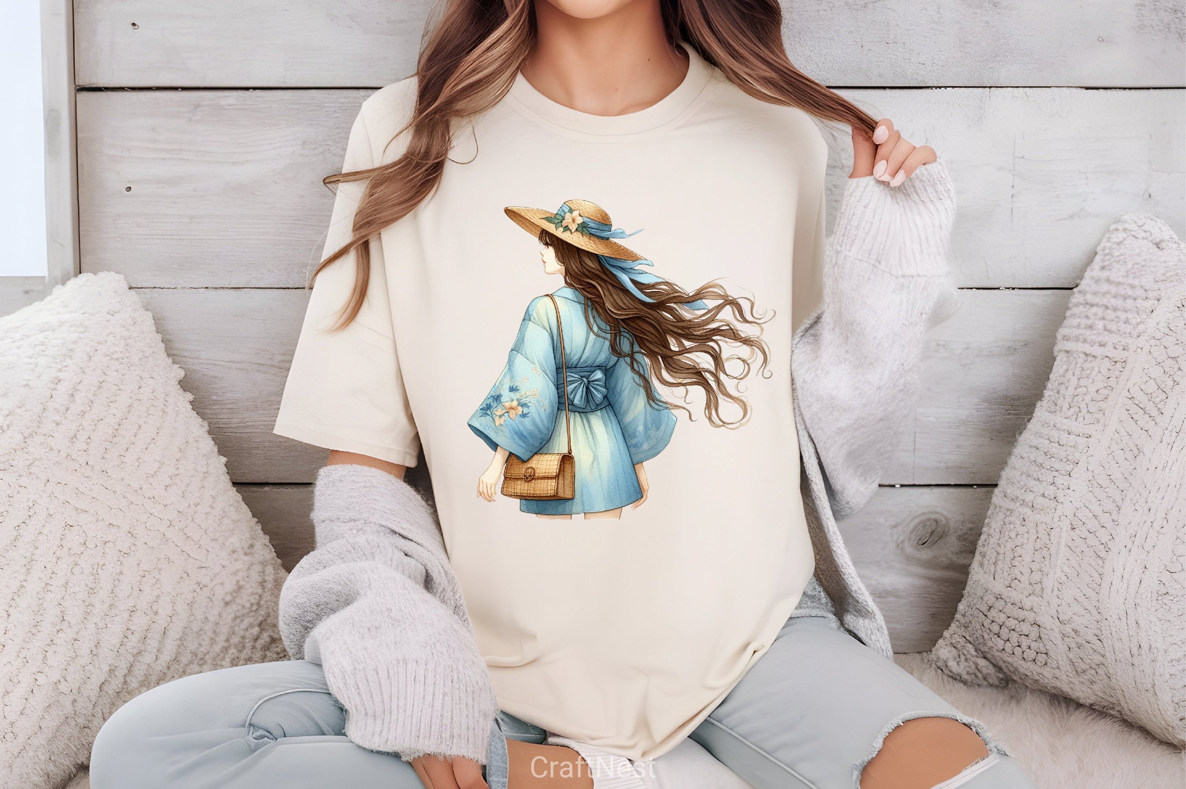 Boho Girls Clipart Bundle - CraftNest - Digital Crafting and Art