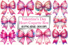 Valentine Heart Bow Clipart Bundle - CraftNest - Digital Crafting and Art