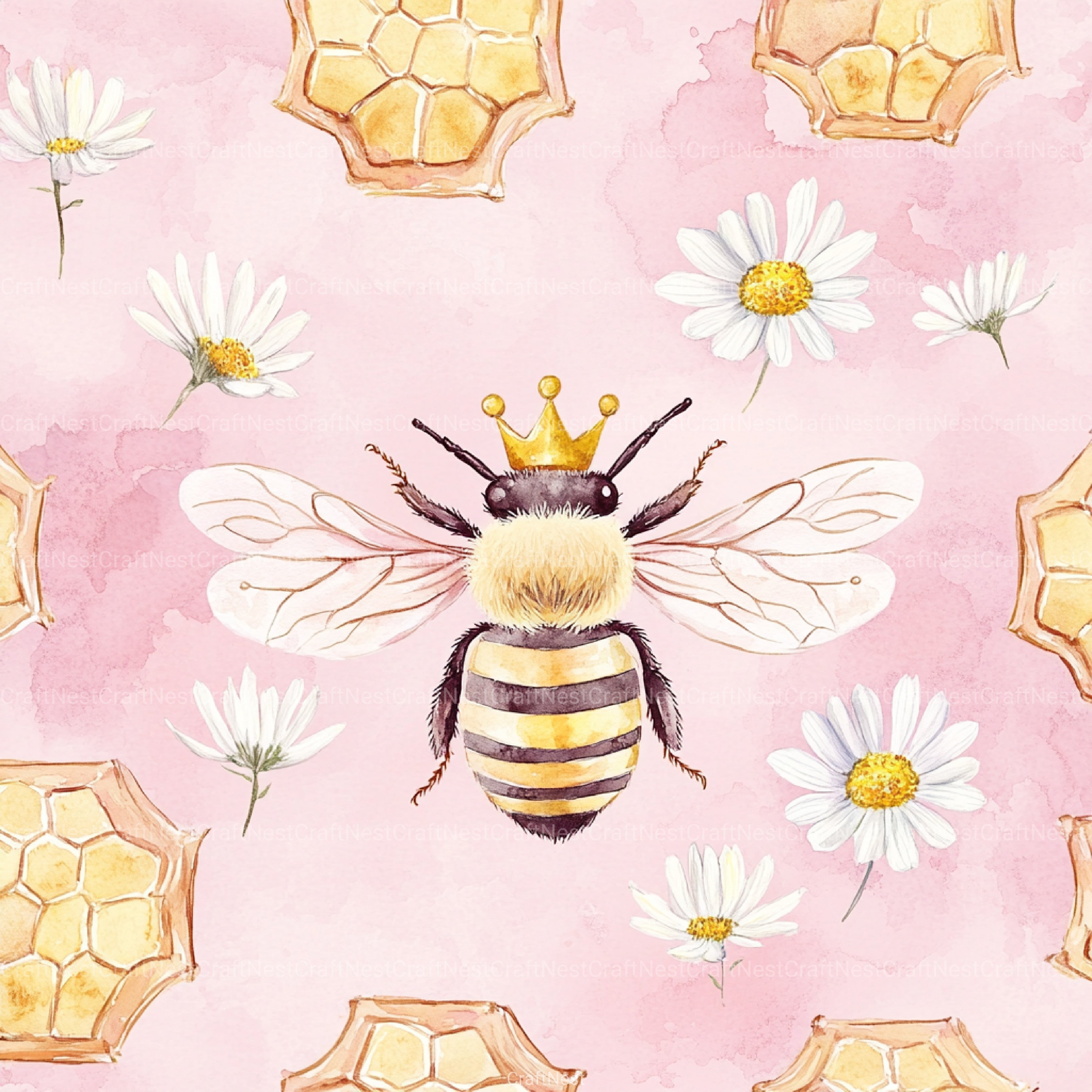 Princess Bee Digital Paper - CraftNest - Digital Crafting and Art