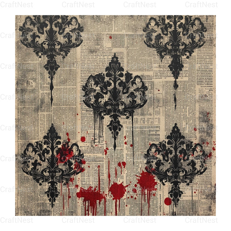 Halloween Damask Clipart Bundle - CraftNest - Digital Crafting and Art