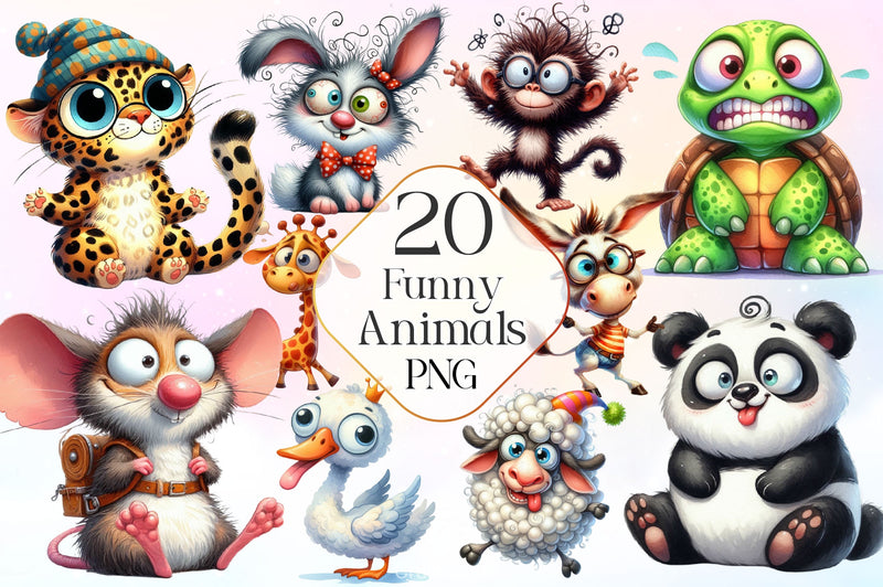 Funny Animals Clipart Bundle 6 - CraftNest - Digital Crafting and Art