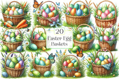 Easter Egg Basket Clipart Bundle 3 - CraftNest - Digital Crafting and Art
