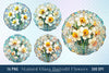 Daffodil Stained Glass Flower Clipart Bundle