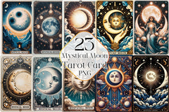 Mystical Moon Tarot Card Clipart Bundle 5 - CraftNest - Digital Crafting and Art