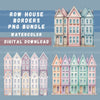 Row House Borders Clipart Bundle