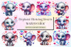 Cute Elephant Blowing Hearts Clipart Bundle