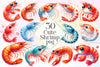 Cute Shrimp Clipart Bundle 2