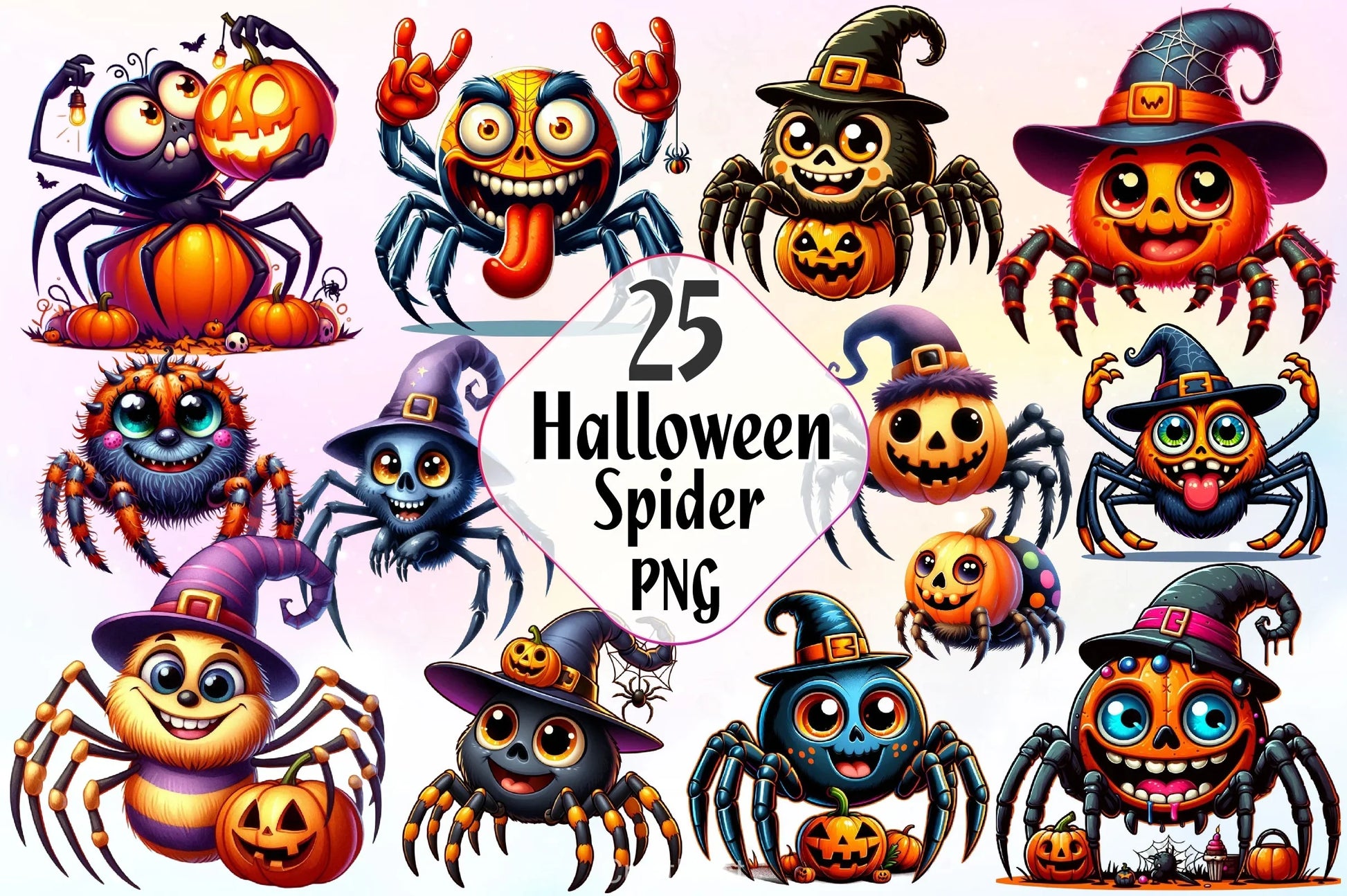Halloween Spider Clipart Bundle 2 - CraftNest - Digital Crafting and Art