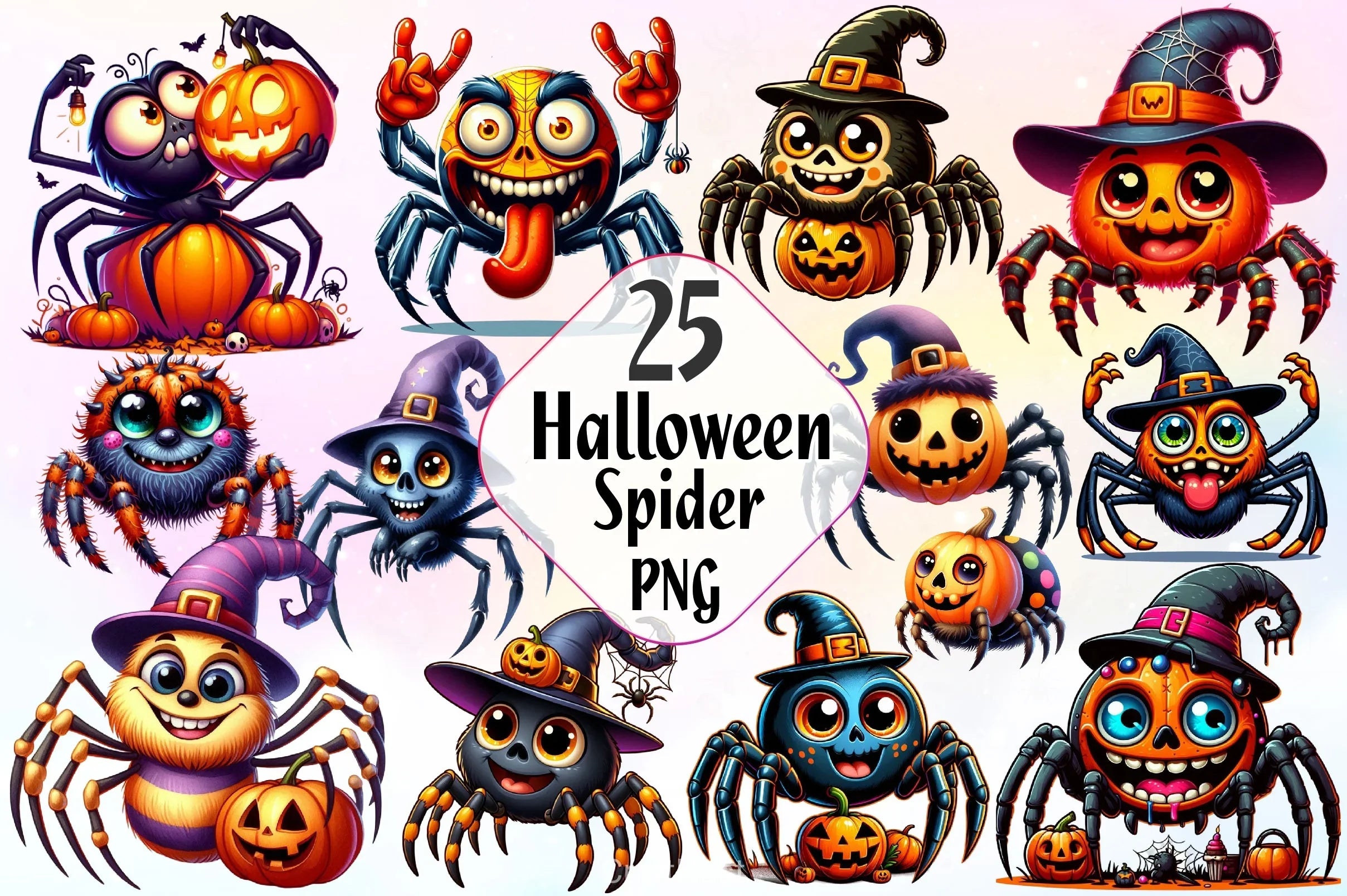 Halloween Spider Clipart Bundle 2 - CraftNest - Digital Crafting and Art