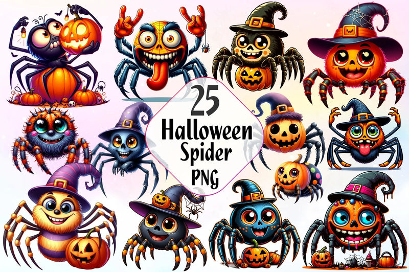 Halloween Spider Clipart Bundle 2 - CraftNest - Digital Crafting and Art