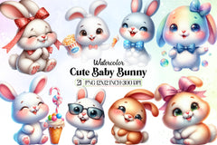 Cute Baby Bunny Clipart Bundle - CraftNest - Digital Crafting and Art