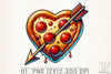 Valentine Heart Pizza Clipart Bundle