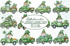St Patricks Gnome Truck Clipart Bundle - CraftNest - Digital Crafting and Art