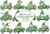 St Patricks Gnome Truck Clipart Bundle