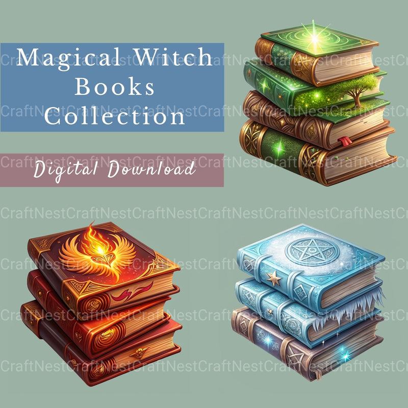 Books Magical Clipart Bundle - CraftNest - Digital Crafting and Art
