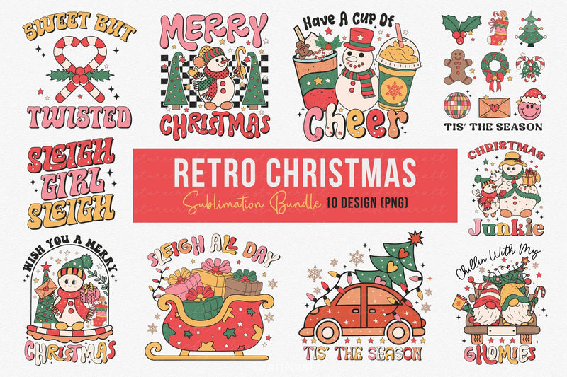 Retro Christmas Complete Clipart Bundle - CraftNest - Digital Crafting and Art