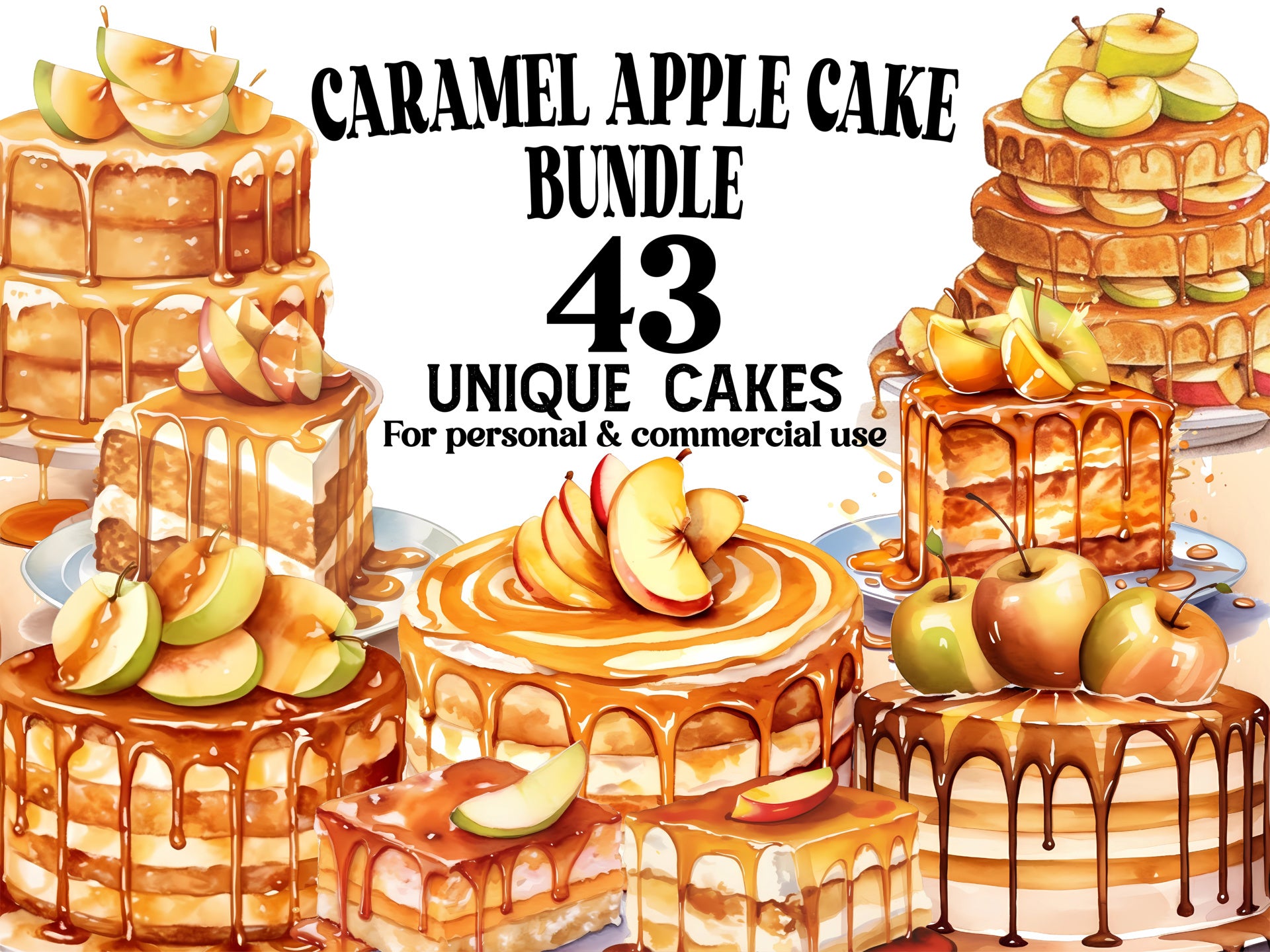 Caramel Apple Cakes Clipart - CraftNest
