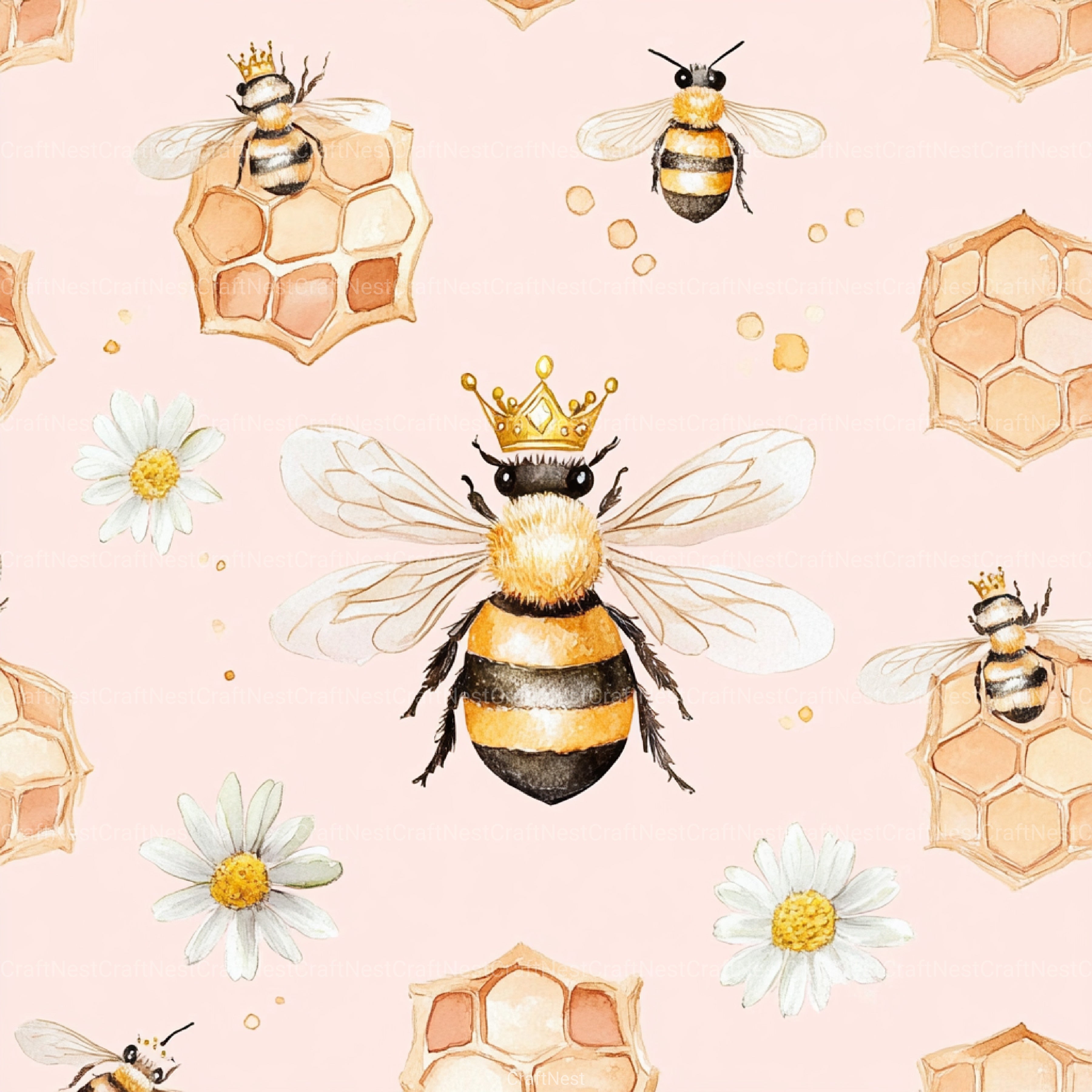 Princess Bee Digital Paper - CraftNest - Digital Crafting and Art