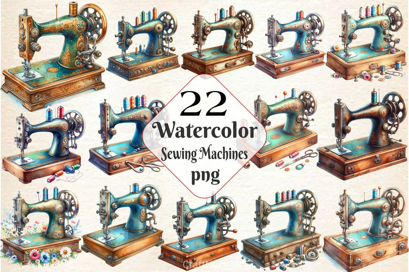 Vintage Sewing Machines Clipart Bundle 2 - CraftNest - Digital Crafting and Art