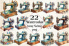 Vintage Sewing Machines Clipart Bundle 2