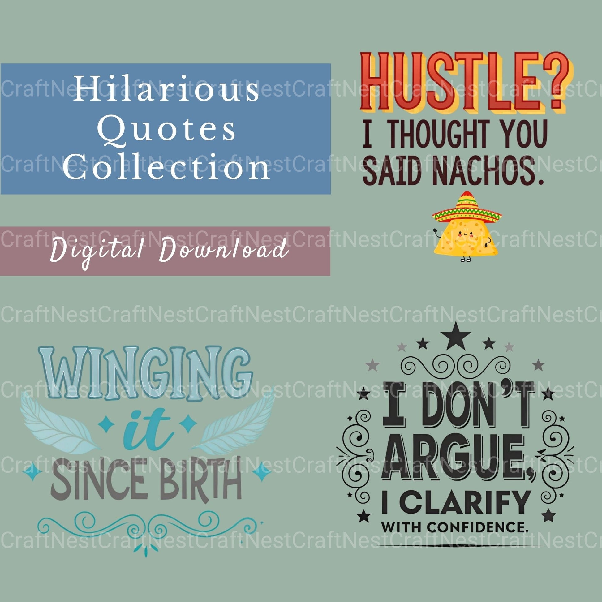 Funny Quotes Clipart Bundle - CraftNest - Digital Crafting and Art