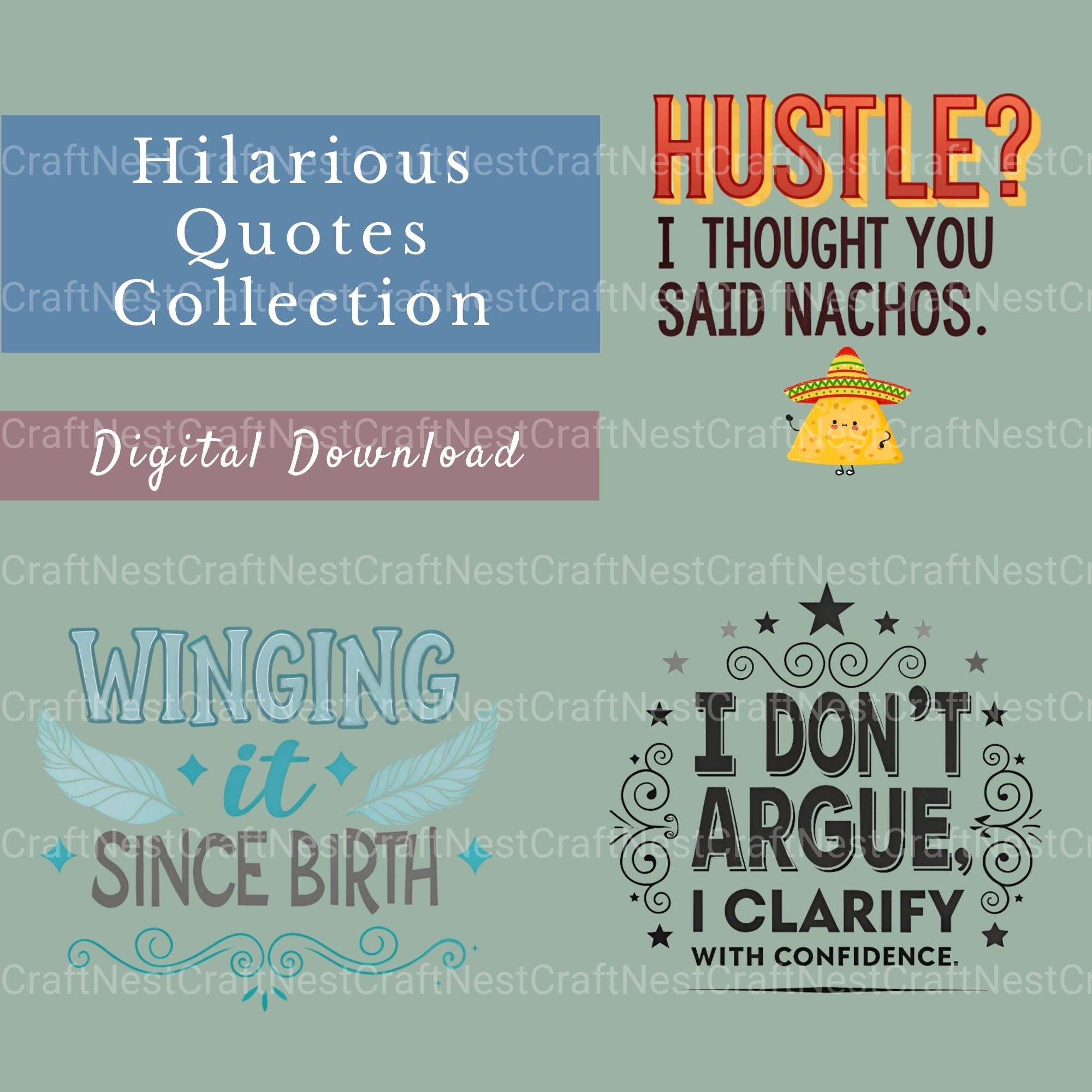 Funny Quotes Clipart Bundle - CraftNest - Digital Crafting and Art