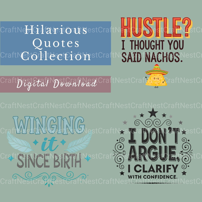 Funny Quotes Clipart Bundle - CraftNest - Digital Crafting and Art