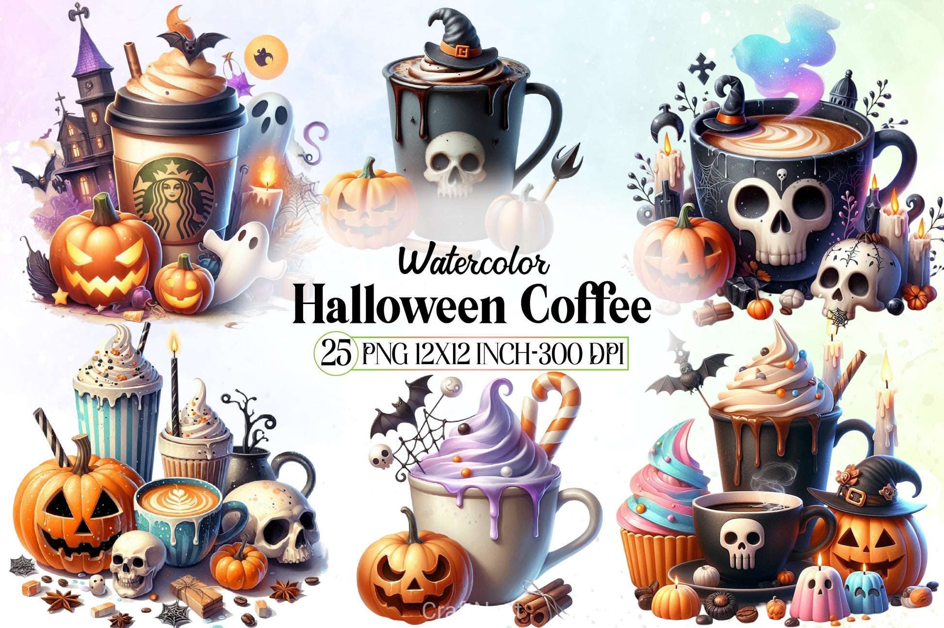 Halloween Coffee Clipart Bundle - CraftNest - Digital Crafting and Art